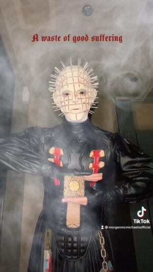Morgan McMichaels Instagram - NO TEARS PLEASE … Having a little fun on @tiktok dress as the iconic PinHead From the original HellRaiser played by the horror legend @officialdougbradley !! Always love and respect for the original and lots of love and respect for the new adaptation played by the lovely @msjamieclayton ! 

https://www.tiktok.com/t/ZTRuww3NJ/