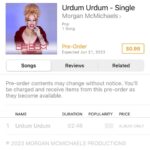 Morgan McMichaels Instagram – MY NEW SINGLE “URDUM URDUM” is available for PREORDER NOW on @itunes !!! Make sure you get on the good foot and preorder NOW !!! I would love that :) thank you all for supporting and showing love ❤️ Los Angeles, California
