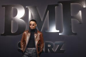 Myles Truitt Instagram - It’s a black carpet affair #blackmafiafridays BMF S2 Premiere @bmfstarz 

Styling & Grooming : @lilrunwayy @tiffthebarber
@percyparkworld @thepurpleagency @dredog1911