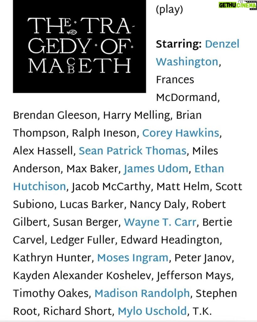 Mylo Uschold Instagram - Make sure you go out and check out @thetragedyofmacbethmovie when it comes out! #acting #moviemaking #macbeth #denzelwashington #francismacdormand