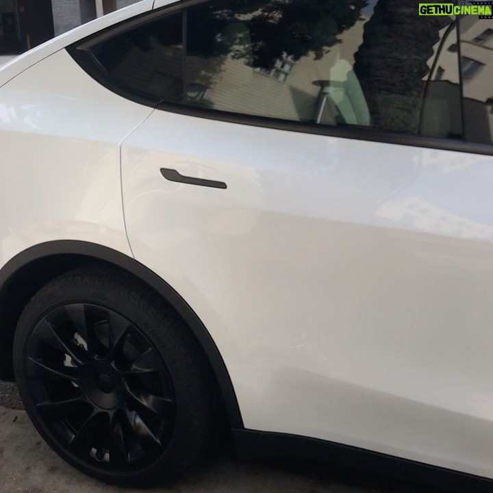 Mylo Uschold Instagram - My dad rented me a Tesla. It looks sick