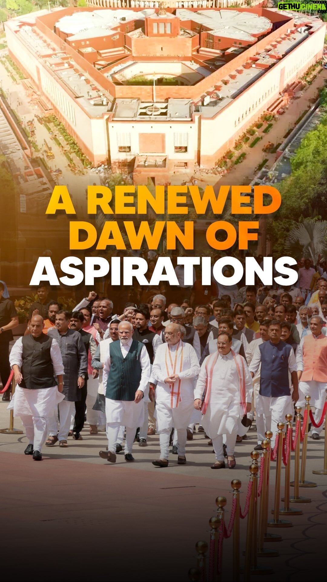 Narendra Modi Instagram - The new Parliament building stands as a beacon of hope and progress. It symbolises of our nation’s aspirations and the boundless possibilities of our future.