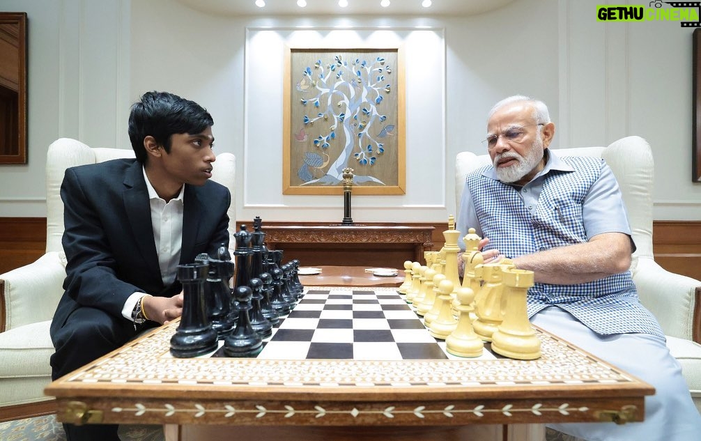 Narendra Modi Instagram - With the brilliant chess player Praggnanandhaa and his family. A meeting I’ll always cherish.