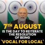 Narendra Modi Instagram - The month of August is linked to many aspects of our freedom struggle. On the 7th we will mark National Handloom Day, a reminder of the efforts during the freedom struggle to make India self-reliant. This Handloom Day, let’s celebrate India’s artistic diversity and promote Vocal for Local.
