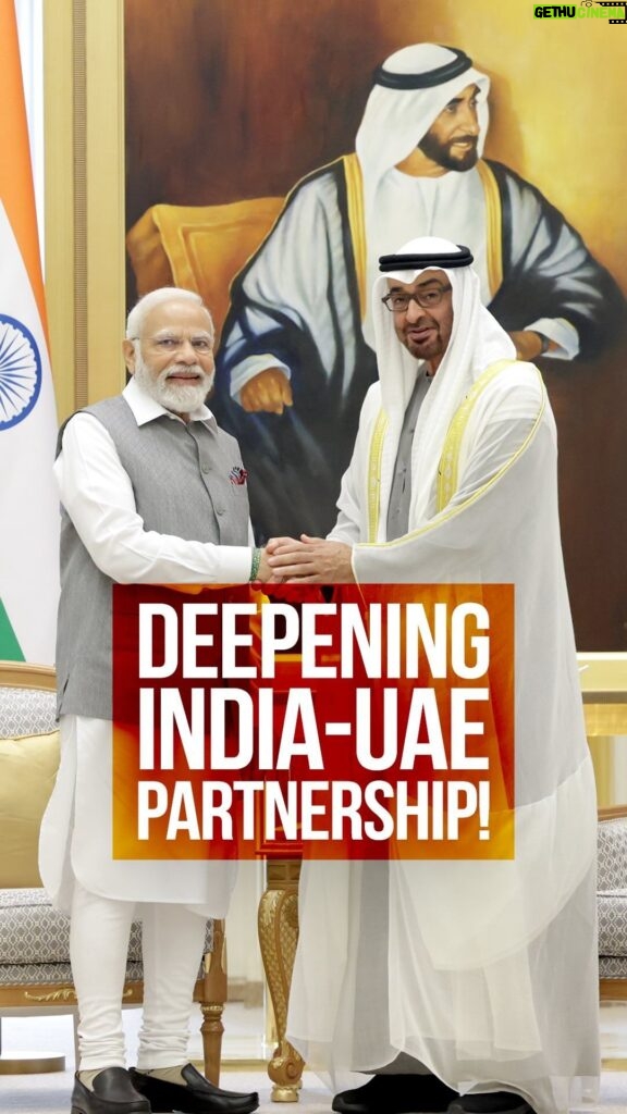 Narendra Modi Instagram - India and UAE will keep working closely to further global good!