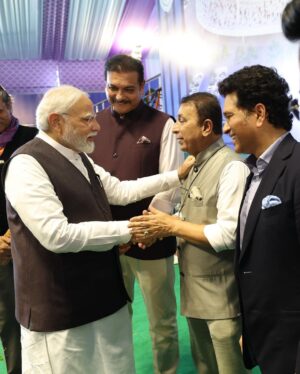 Narendra Modi Instagram - Varanasi will get a 🏏 stadium. 

Laid the foundation stone for this project. Also interacted with eminent sports personalities.