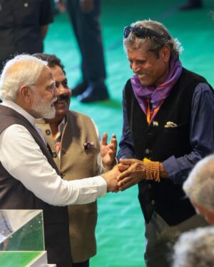 Narendra Modi Instagram - Varanasi will get a 🏏 stadium. 

Laid the foundation stone for this project. Also interacted with eminent sports personalities.