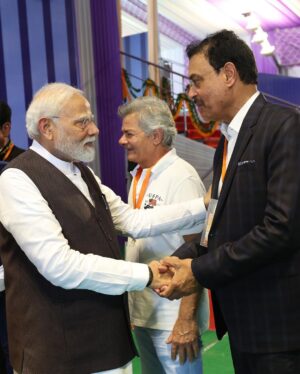 Narendra Modi Instagram - Varanasi will get a 🏏 stadium. 

Laid the foundation stone for this project. Also interacted with eminent sports personalities.