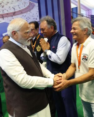 Narendra Modi Instagram - Varanasi will get a 🏏 stadium. 

Laid the foundation stone for this project. Also interacted with eminent sports personalities.