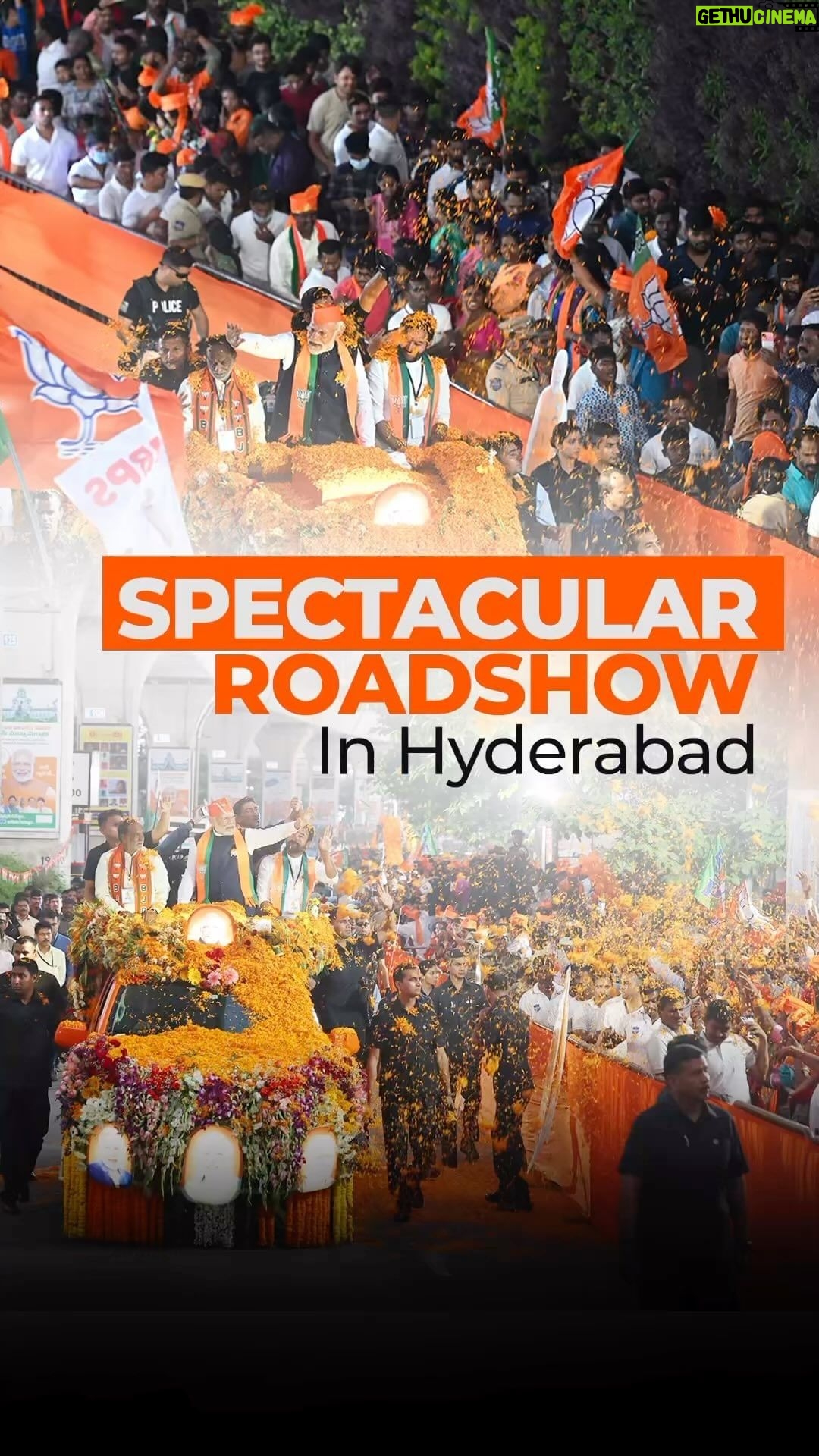 Narendra Modi Instagram - Thank you Hyderabad for the incredible warmth and affection during the roadshow last evening!