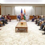 Narendra Modi Instagram - Welcomed @potus @joebiden 🇺🇸 , PM Sheikh Hasina 🇧🇩 and PM Pravind Jugnauth 🇲🇺 at 7, Lok Kalyan Marg, Delhi.