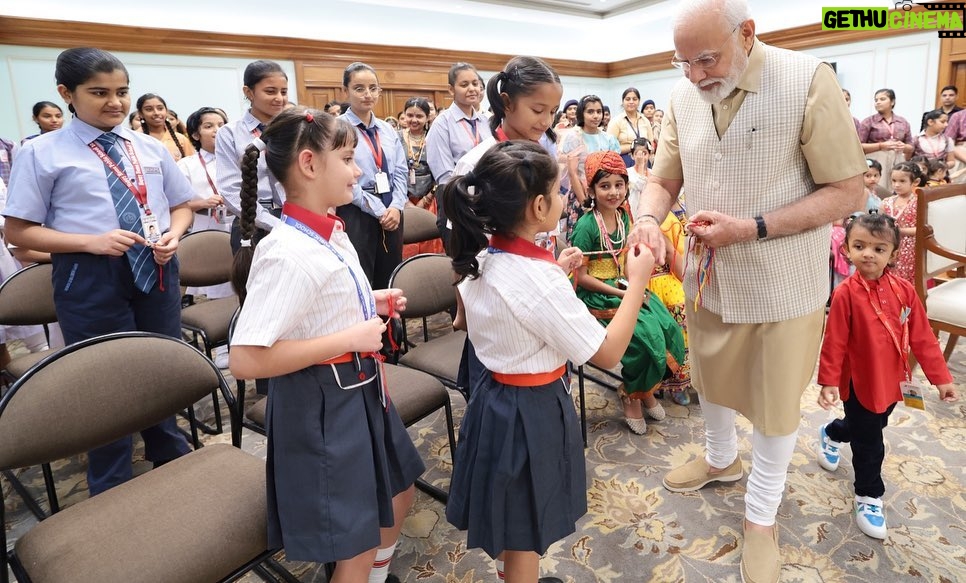 Narendra Modi Instagram - A very very special Raksha Bandhan at 7, Lok Kalyan Marg.