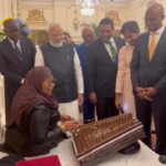 Narendra Modi Instagram - Tanzanian President @samia_suluhu_hassan is also an admirer of Indian musical instruments! A video from yesterday’s lunch.