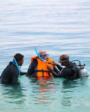 Narendra Modi Instagram - For those who wish to embrace the adventurer in them, Lakshadweep has to be on your list.

During my stay, I also tried snorkelling - what an exhilarating experience it was! 🤿
