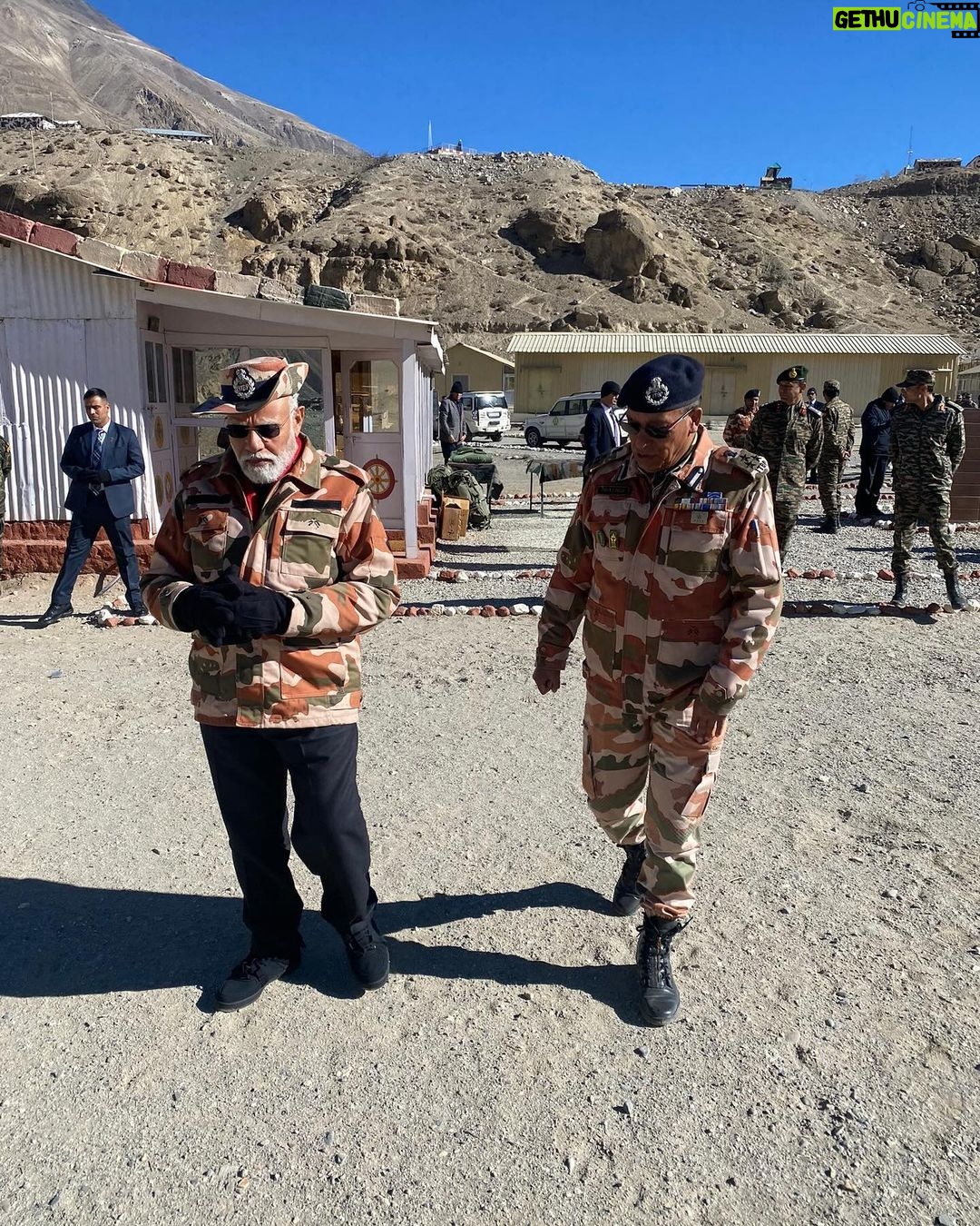 Narendra Modi Instagram - Reached Lepcha in Himachal Pradesh to celebrate Diwali with our brave security forces.