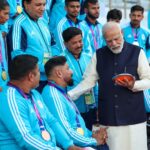 Narendra Modi Instagram – With our Asian Para Games athletes. India is very proud!