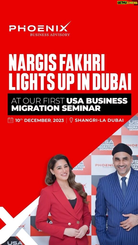 Nargis Fakhri Instagram - Honoured to have attended the first business migration seminar in Dubai. @phoenix_business_advisory #PhoenixBusinessAdvisory #PhoenixEB5 #USAEB5 #USA