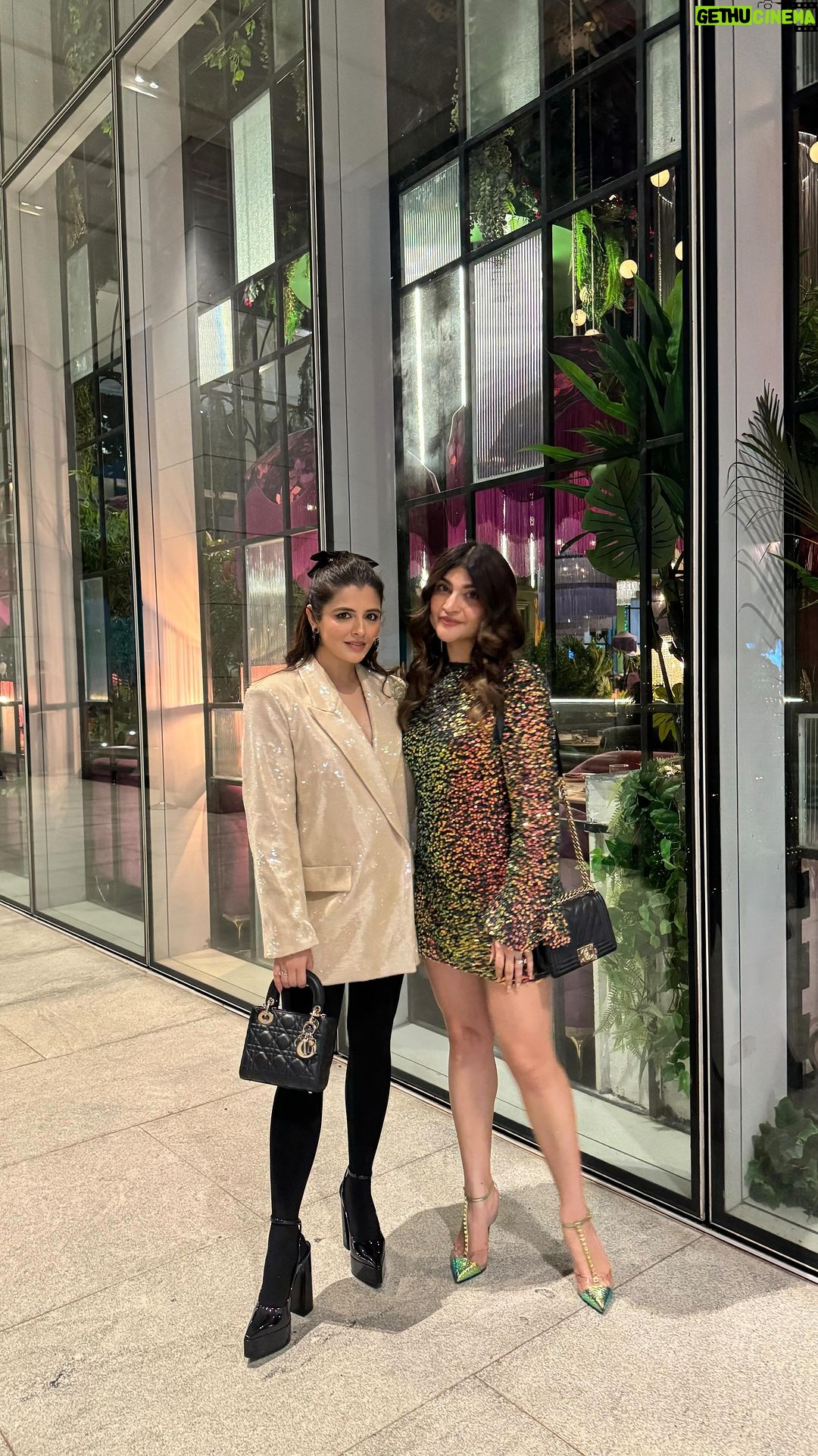 Natasha Luthra Instagram - Slaying the holiday glam with my partner in crime. ✨👯♀️