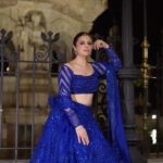 Natasha Luthra Instagram - I think I have found my new fav colour! In love with this lehenga from @riantasofficial 💙🦋 Glam @priyatodarwal Hair @saroj_hairstylist #ad #riantas #rbrides #indianwedding #indianfashion #sundownerbride #bridalfashion #couture2023 #pearldesigns