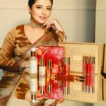 Natasha Luthra Instagram - This festive season, my pursuit for the most exquisite look is more about my skin than just a look. After all, skin is the ultimate truth, whatever goes on it shows. When you glow on the inside you glow. Pampering myself with RAS Luxury Oils and their wholesome effective farm to face products that always makes me feel like a million bucks. My personal favourites - 24K Beauty Boosting Radiance Face Elixir, Radiance 24K Gold Brightening Face Gel Serum, and their tinted lip balms which I use as a blush too! Explore their range of products and exciting offers on their Website today and shop away! Also available on Amazon and Nykaa! Shot by @iris.filmss #farmtofaceskincare #RasLuxuryOils #myskinjourney #luxuryskincare #cleanbeauty AD