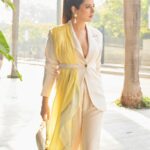 Natasha Luthra Instagram - Tis the season to shop till you drop and make heads turn wherever you go 💛Wearing this power-suit from @clothing.misaki - a perfect outfit for your next soirée, cocktail party or an event. They are Made to Order, Size Inclusive and open to Customization. Head to their page to explore some impeccable styles for the seasons to come. Search for Burezā Pant Suit on their website for direct orders and get FLAT 10% OFF on first orders. No code required #Misaki #HouseOfMisaki #MadeToOrder #pantsuit