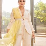 Natasha Luthra Instagram - Tis the season to shop till you drop and make heads turn wherever you go 💛Wearing this power-suit from @clothing.misaki - a perfect outfit for your next soirée, cocktail party or an event. They are Made to Order, Size Inclusive and open to Customization. Head to their page to explore some impeccable styles for the seasons to come. Search for Burezā Pant Suit on their website for direct orders and get FLAT 10% OFF on first orders. No code required #Misaki #HouseOfMisaki #MadeToOrder #pantsuit