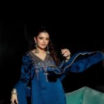 Natasha Luthra Instagram - Crushing on this color this festive season 💙 The new collection of @aarkeritukumar is stunning . It’s available in stores & online 🥰 Shot by @iris.filmss Hair @hairby_nitin #Aarkè #AarkèFW23