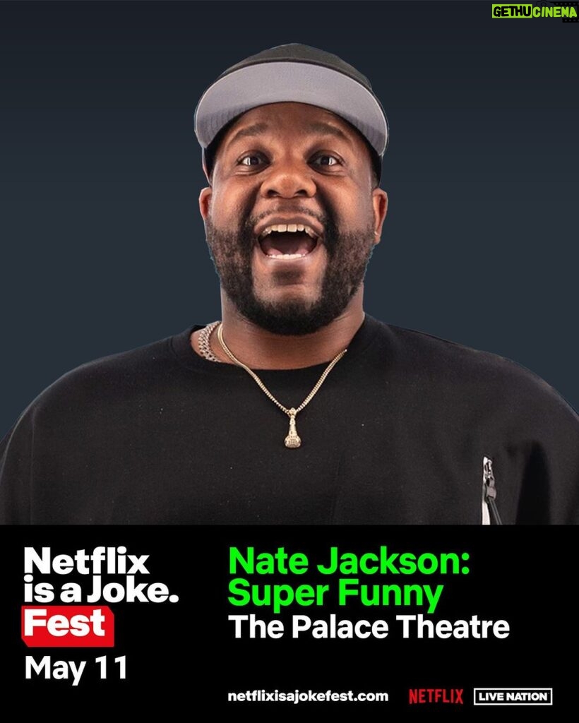 Nate Jackson Instagram - 🎟️Tix are on sale today! Use code NATEFLIX • Y’all been commenting, texting, and banging my line about me not having LA on the tour…. Well, I’m coming back May 11th for the @netflixisajoke festival! Get your tickets when you see this… the link in my bio or go to natejacksoncomedy.com/tour-dates