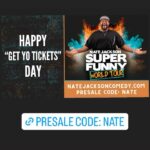 Nate Jackson Instagram - Just to be transparent, 23% of the whole tour sold out in one day. Some places… Boston, Atlanta, Toronto, Ft. Lauderdale, and San Diego are between 30-40% sold already. If you want to see me in this tour ITS TIME TO GET YO TICKETS!! Before they are all gone. God is good!!