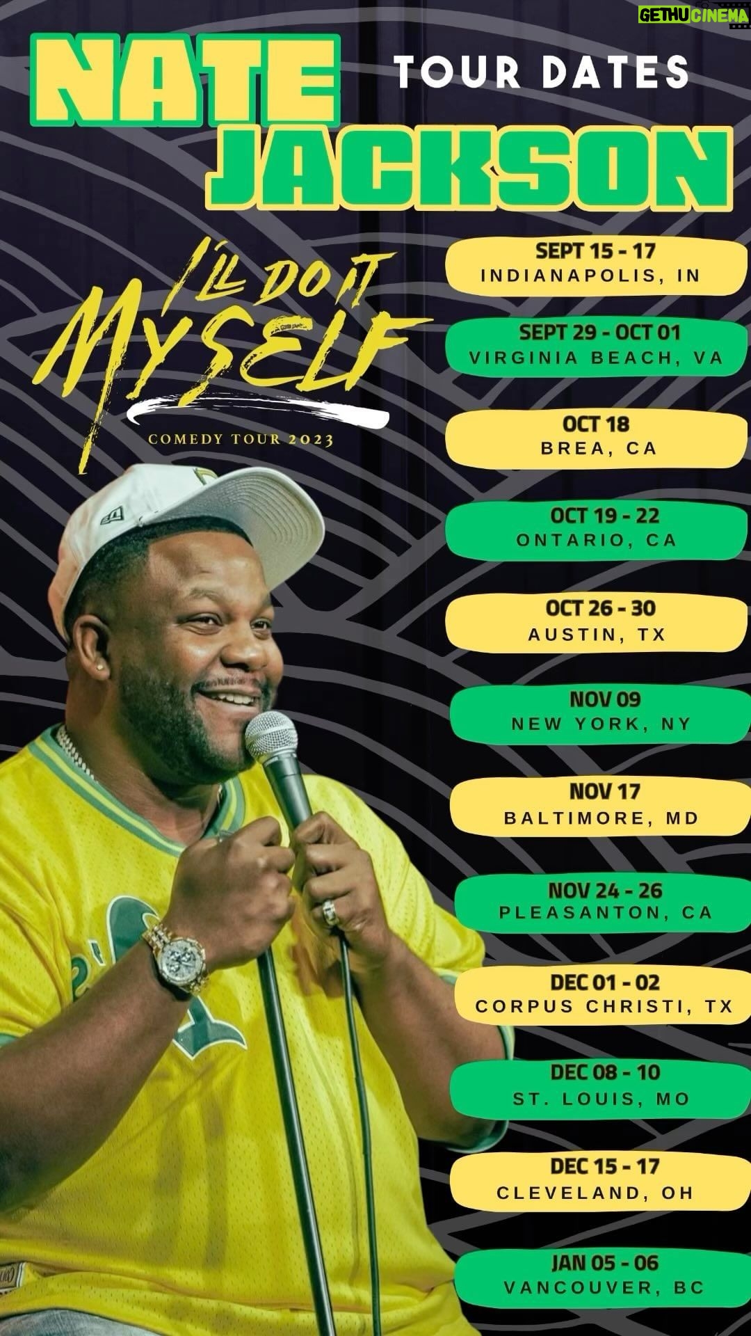 Nate Jackson - 3.5K Likes - So many new cities and added shows that I needed a new graphic so y’all were in the know. Tap in. Round up your friends and come see an awesome comedy show. Every single one is different. 🧠