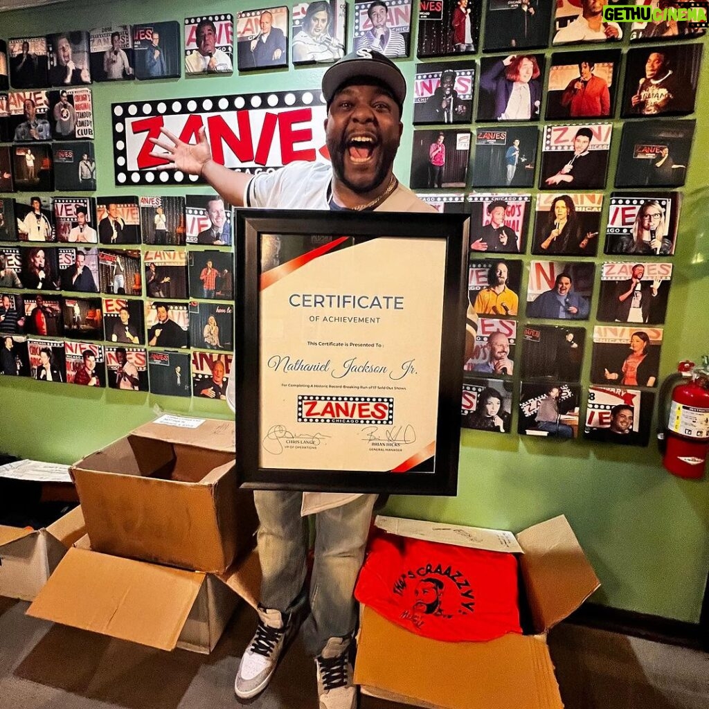 Nate Jackson Instagram - Rarefied Air 🏆 17 sold out shows in Chicago (rosemont and old town locations) • Two Tuesday (500ppl) • Two Wednesday (500ppl) • Two Thursday (500ppl) • Two Friday (500 ppl) • Three Saturday (750ppl) • Two Sunday (280ppl) • Two Monday (280ppl) • Two Tuesday (280ppl) 3,590ppl total. Chicago, I love y’all!! Even though im not from here, y’all literally showed me a historic amount of love… my new 2nd home! Ill be back…💪🏿 but it’s gonna be a theater. 😜 Chicago, Illinois