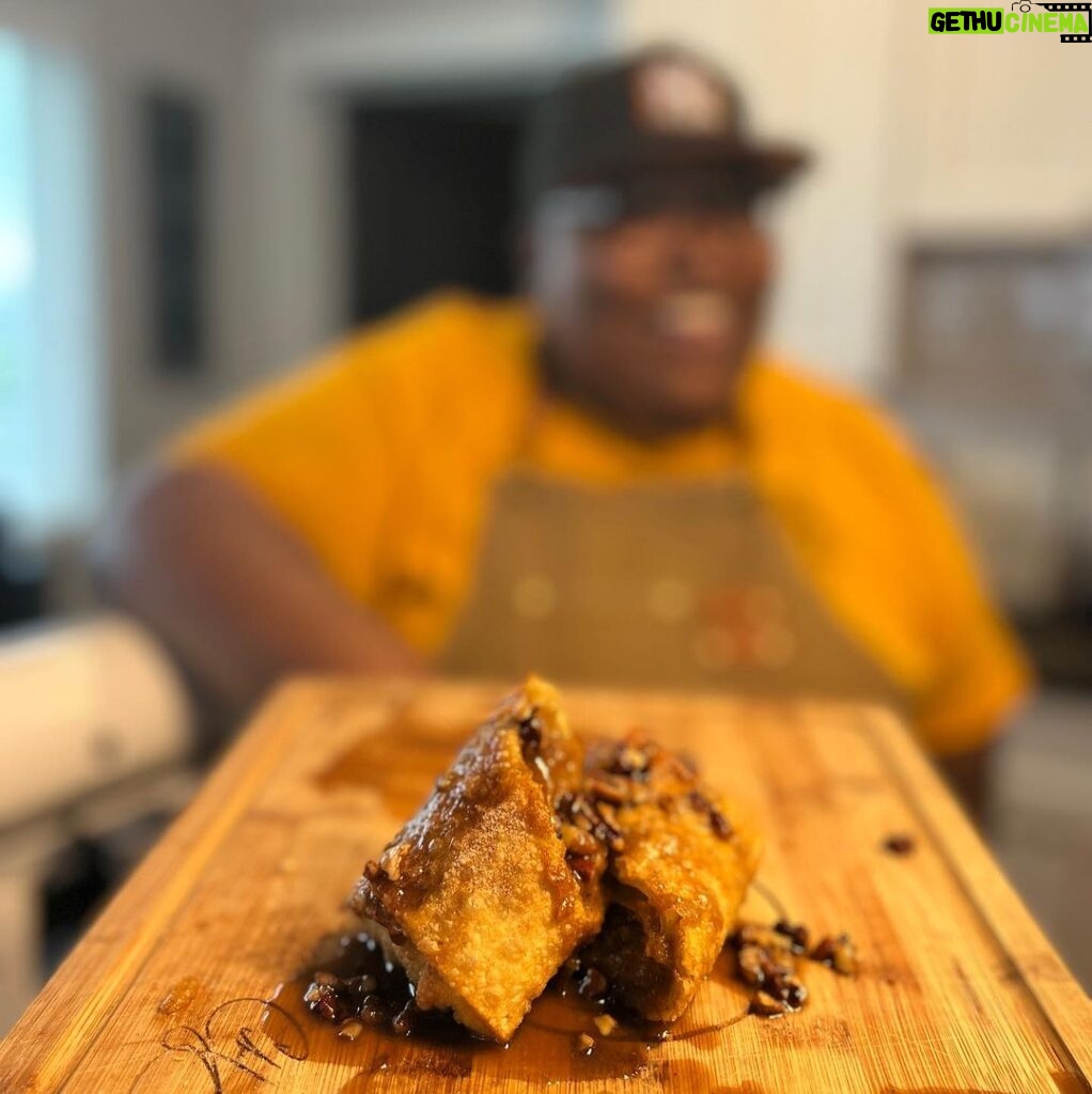 Nate Jackson Instagram - This is Buffalo’s Own Chef Josey. From @sznbflo She created the “love overboard” - a sweet potato pecan praline egg roll with a caramel sauce. Listen. This shit is so good that I would literally thumb wrestle your granny for another piping hot bite! After tasting it, once I transported back to my body, I was left with the blank-staring-realization that there are people out here living wayyyyyyyyyyyyyyy better lives than me! No, for real… Buffalo, New York
