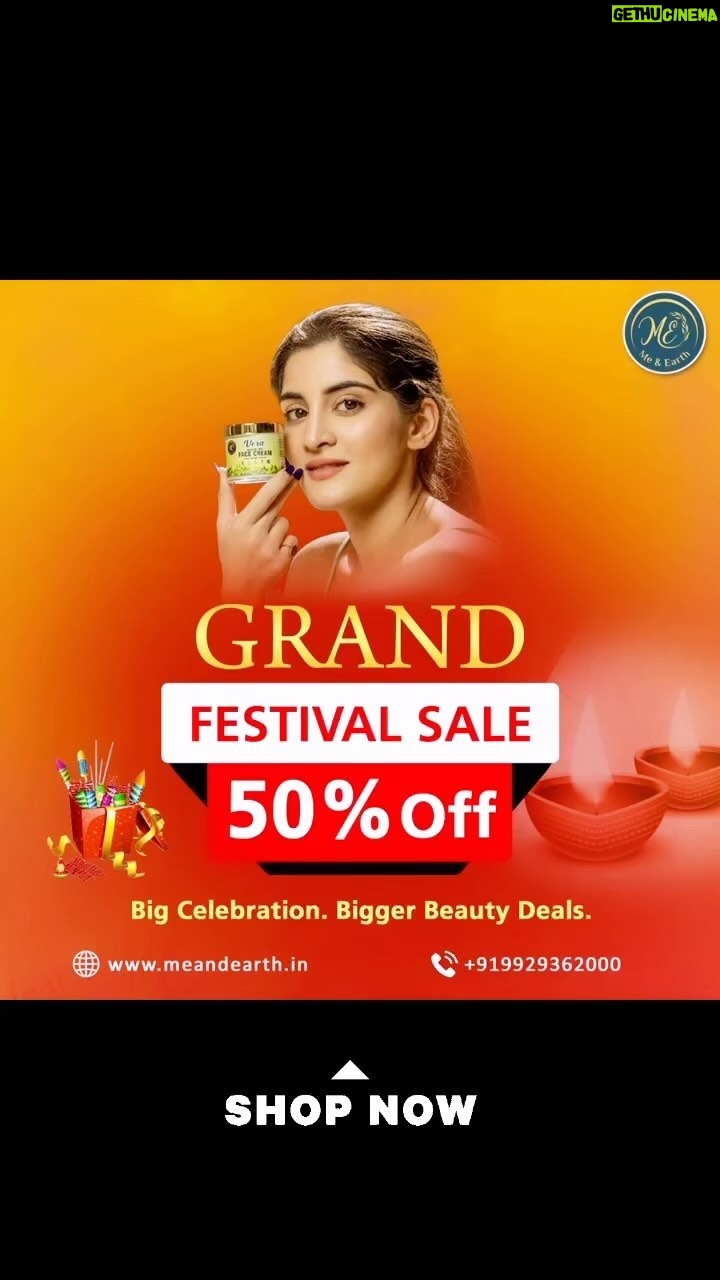 Navika Kotia Instagram - β¨ Great Indian Festival Sale 2023 : 50% Off On 100% Natural πΏ and Organic Skin Care Products ππΈ. . π Shop now : https://www.meandearth.in . #meandearth #skincareessential #Skincare #WinterCare #HealthySkin #Moisturizer #festival #festivalseason #GoldenJojobaOil #Nutmegnutrition #festivalsale #navikakotia