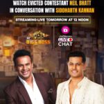 Neil Bhatt Instagram - Thappad, dangal, aur ek unexpected eviction! Gear up for a candid conversation as @bhatt_neil spills the beans with @sid_kannan on the #JioCinema LIVE Chat, streaming free tomorrow at 12 Noon. #SiddharthKannan #NeilBhatt