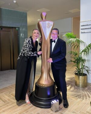 Niamh Algar Instagram - Thank you @IFTA for a spectacular night. So special to be there with my mum to celebrate the incredible achievements of Irish film & tv and to witness legend Joan Bergin receive her award for her outstanding contribution to this wonderful industry☘️ Special mention to Áine Moriarty & her team on making us all feel so welcome & @deirdreokane123 on being such a brilliant host as always! Congratulations to all the nominees and winners, and the absolute gent Ciarán Hinds whom I got to present the award for Best Supporting Actor-Drama to, so proud to be Irish!🫶🏻🇮🇪🎞️🎬

Styling by @hollyevawhite 
Wearing @sabina.bilenko