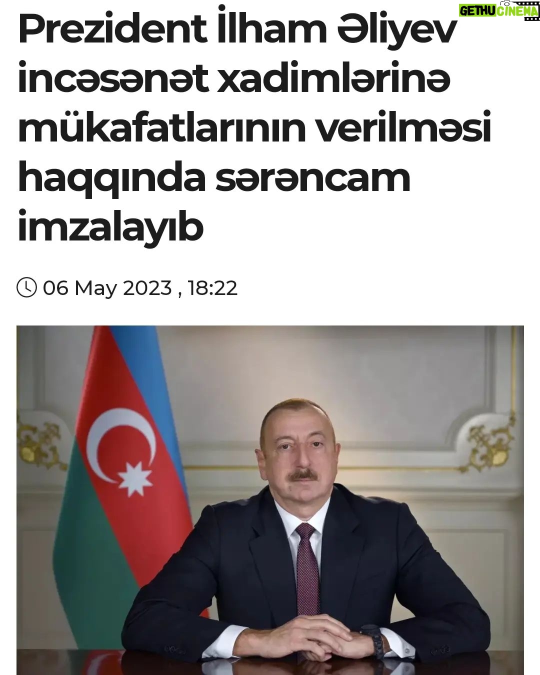 Nicat Əli Instagram - Bu il də mükafata layiq görüldüyümə görə Cənab Prezidentə @presidentaz və Doğma Akademik Musiqili Teatrıma öz təşəkkürümü bildirirəm. Sağ olun ki, gəncləri qiymətləndirirsiz. Mənimlə bərabər mükafat alan bütün dostlarımı və həmkarlarımı ürəkdən təbrik edirəm !!!