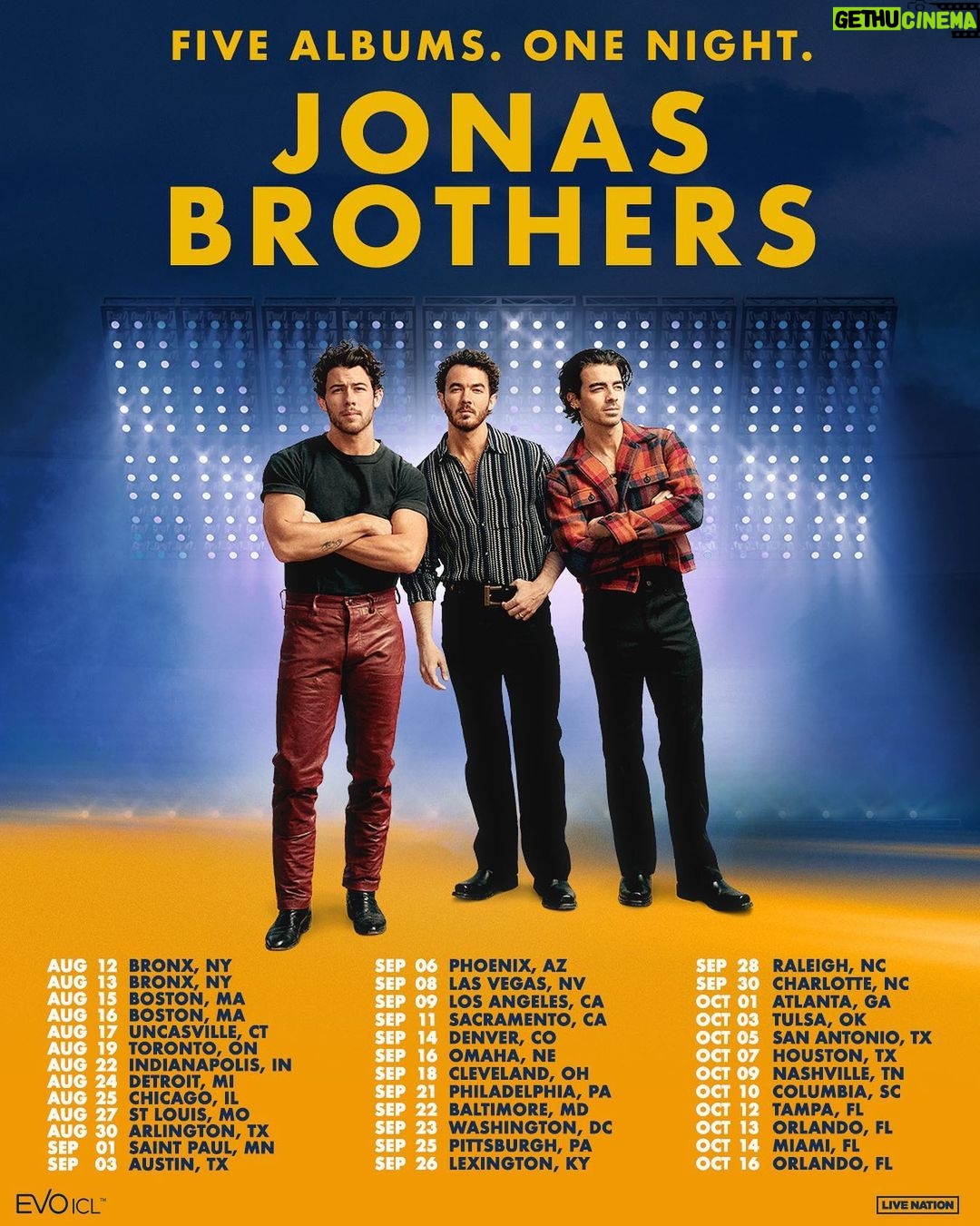 Nick Jonas Instagram - FIVE ALBUMS. ONE NIGHT. THE TOUR. Tickets are on sale now! Where will we see you this summer? 😎