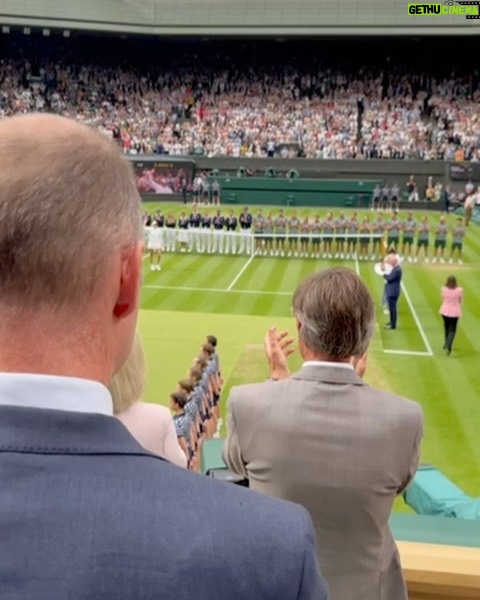 Nick Jonas Instagram - Beautiful day out at the tennis with my ❤️. Such an honor to sit in the Royal box and watch @marketavondrousova win her first grand slam. Wimbeldon Lawn Tennis Grounds