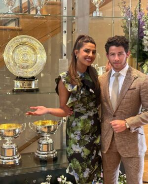 Nick Jonas Instagram - Beautiful day out at the tennis with my ❤️. Such an honor to sit in the Royal box and watch @marketavondrousova win her first grand slam.