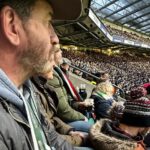 Nick Knowles Instagram – Great day out at the rugby with @katie.dadzie and catching up for a proper giggle with @johnnyherbertf1 also saving my beer from a foot related incident with @benshephardofficial and having a snog with him. Public apologies to the guy with the hood in front as we tried to see how many empty beer glasses we could get in his hood – 14 for the record – top lads all from @rasenrufc and finally a deserved French victory and great singing and good to see Asterix & Obelix amongst us!