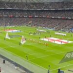 Nick Knowles Instagram – Great day out at the rugby with @katie.dadzie and catching up for a proper giggle with @johnnyherbertf1 also saving my beer from a foot related incident with @benshephardofficial and having a snog with him. Public apologies to the guy with the hood in front as we tried to see how many empty beer glasses we could get in his hood – 14 for the record – top lads all from @rasenrufc and finally a deserved French victory and great singing and good to see Asterix & Obelix amongst us!