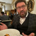 Nick Knowles Instagram - Wonderful romantic valentine’s with my lovely Katie at the incomparable @clivedenhouse restaurant - lovely service - a little too much wine and as you can see my best romantic face😂 the last pic was me saying “one langoustine?” If the dish is a langoustine dish it should have more than one langoustine - there was more noodle than langoustine! But that’s posh food for you sometimes. The meal was absolutely world class delicious - as were the wines. And all in such a beautiful historic setting. And yes I paid for the meal - I just think people should know how magical it is - just put two langoustine or three on the langoustine dish 😳😂