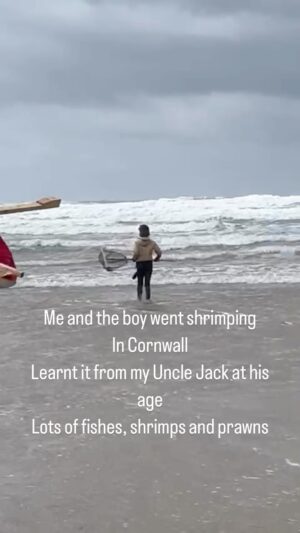 Nick Knowles Instagram - So me and the boy went shrimping - my uncle Jack taught me how to do it when I was the age my youngest is now.
That was Hastings 50 years ago - this is Cornwall
I’m grateful for the chance to spend some quality time with him between travelling so much for work.
If I could, I’d stop, buy a cottage by a beach and do this every day with him