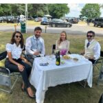 Nick Knowles Instagram - Magnificent day out with my love @katie.dadzie and @hippocochrane and @thedoncc - lovely to dress up once in a while - hot day so may have over rehydrated - finishing with a lovely meal at our favourite @bluebellsrestaurant Magical summer memories made ❤️