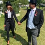 Nick Knowles Instagram - Magnificent day out with my love @katie.dadzie and @hippocochrane and @thedoncc - lovely to dress up once in a while - hot day so may have over rehydrated - finishing with a lovely meal at our favourite @bluebellsrestaurant Magical summer memories made ❤️
