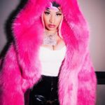 Nicki Minaj Instagram - Photos by @grizzleearts Long green fur Photos by Gotham/GC Images