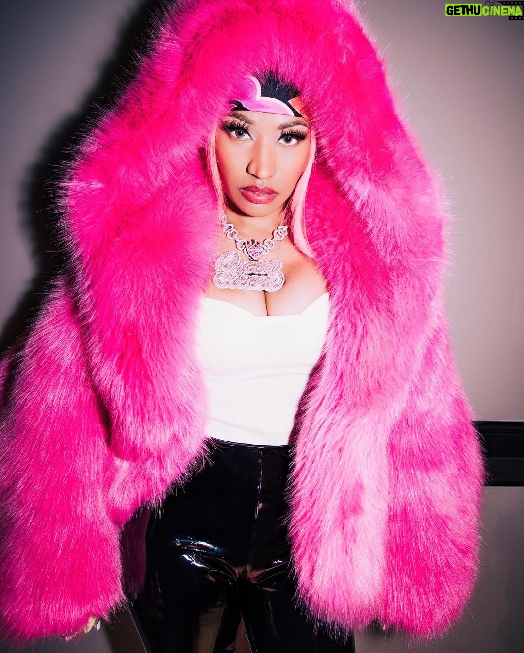 Nicki Minaj Instagram - Photos by @grizzleearts Long green fur Photos by Gotham/GC Images