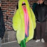 Nicki Minaj Instagram - Photos by @grizzleearts Long green fur Photos by Gotham/GC Images