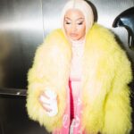 Nicki Minaj Instagram - Photos by @grizzleearts Long green fur Photos by Gotham/GC Images