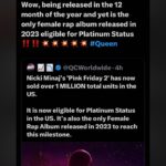 Nicki Minaj Instagram - WTFFFFFFFF #PinkFriday2 has officially sold 1 MILLION in the US!!!!!! 🥹🍾🥂🥳. Thank you to every single one of you listening/supporting this album, the best label Republic Records, the GREATEST artists in the WORLD of our generation featured when I needed them the most 🙏🏽🥹 every INCREDIBLE & GENIUS producer🙏🏽♥️ everyone who had ANYTHING to do with the music, every radio station, PD, DJ, interviewer, post, reaction video, VOGUE 🥹, #PapaBear, Zoo, PATTY DUKE, JUICE, and the um, ummmm…greatest fan base of all time… the barbz. BARBZZZZZ!!!!!!!!!!!!! #HeavyOnIt GOD is good🙏🏽 see you on TOUR!!!!! 🎀😘♥️🎀
